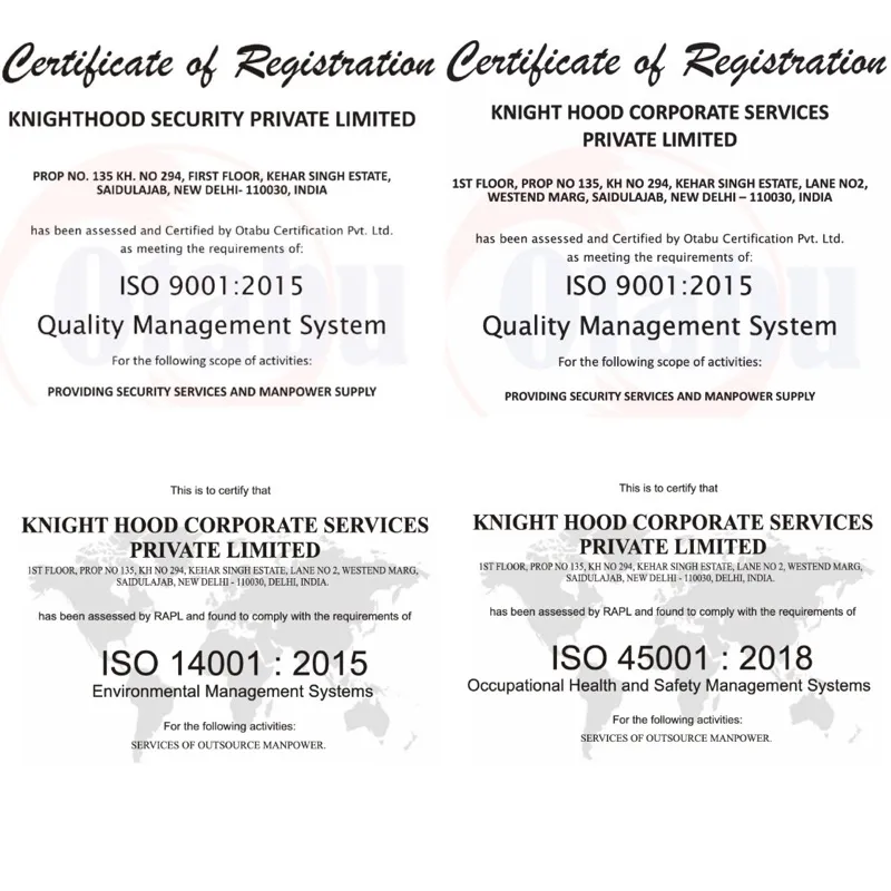 ISO 18788:2015 certificate