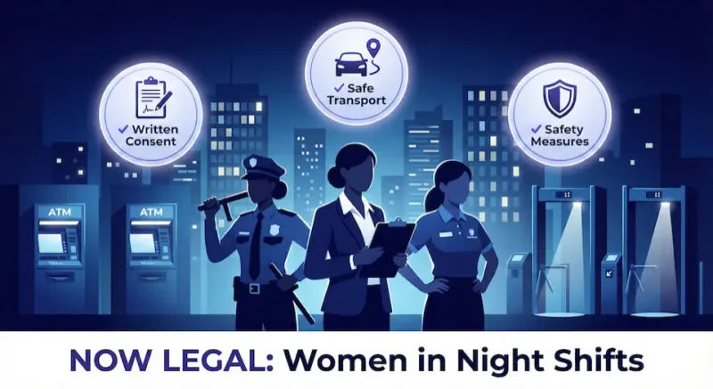 Women now legally allowed in night shifts with safety provisions